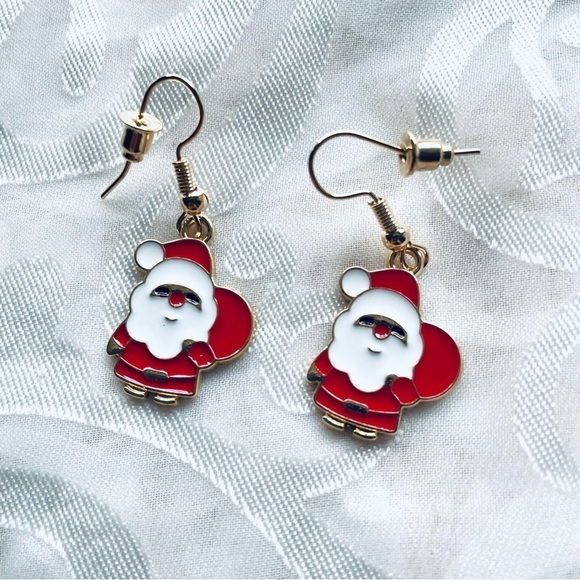 NWT Lot of 2 Festive Drop Earrings – Santa & Candy Cane Holiday Set, Christmas - Picture 8 of 14